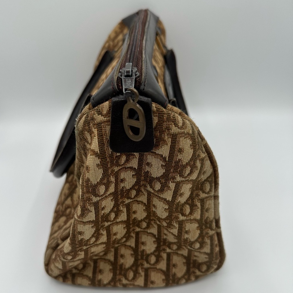 Vintage Christian Dior Trotter Monogram Top-Handle Bag | Y2K Brown Dior Bag - Picture 3 of 6